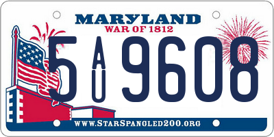 MD license plate 5AU9608