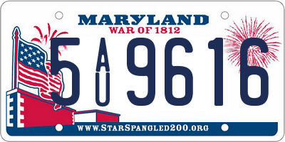MD license plate 5AU9616