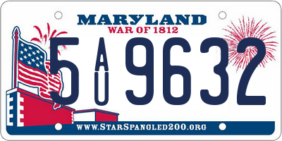 MD license plate 5AU9632