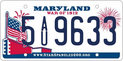 MD license plate 5AU9633