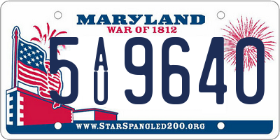 MD license plate 5AU9640
