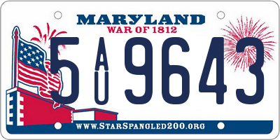 MD license plate 5AU9643