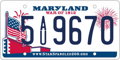 MD license plate 5AU9670
