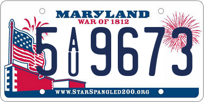 MD license plate 5AU9673