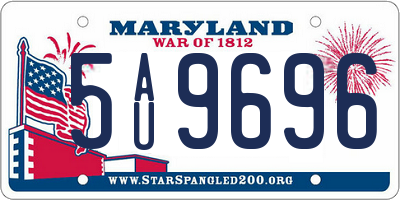 MD license plate 5AU9696
