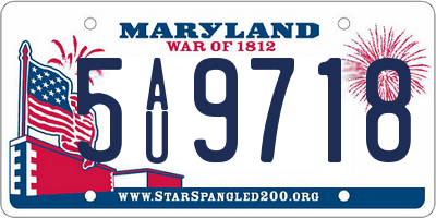 MD license plate 5AU9718