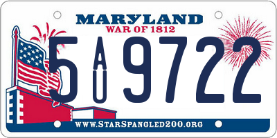 MD license plate 5AU9722