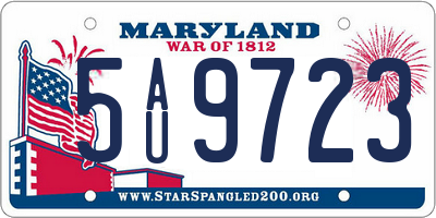 MD license plate 5AU9723