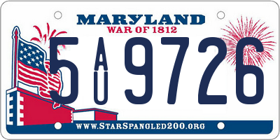 MD license plate 5AU9726