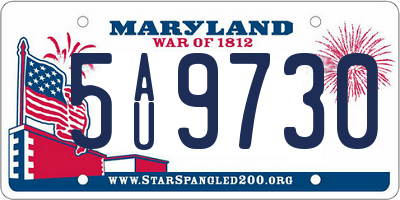 MD license plate 5AU9730