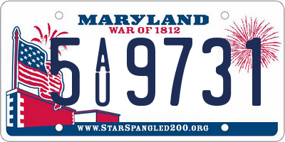 MD license plate 5AU9731