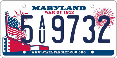MD license plate 5AU9732