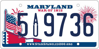 MD license plate 5AU9736