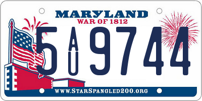 MD license plate 5AU9744