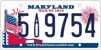 MD license plate 5AU9754