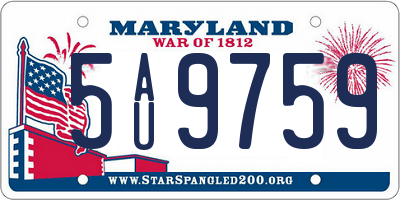 MD license plate 5AU9759