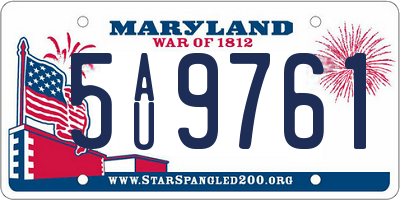 MD license plate 5AU9761