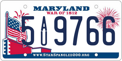 MD license plate 5AU9766