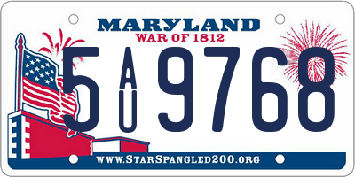 MD license plate 5AU9768