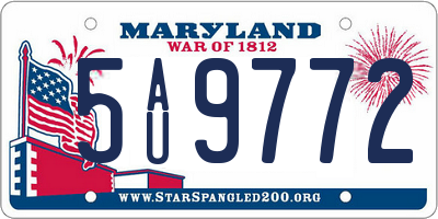 MD license plate 5AU9772