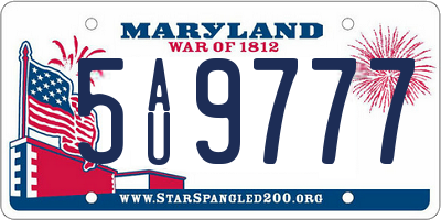 MD license plate 5AU9777