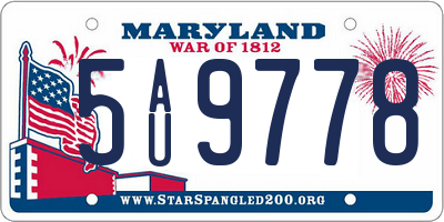 MD license plate 5AU9778