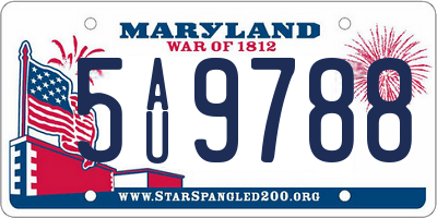 MD license plate 5AU9788