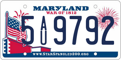 MD license plate 5AU9792