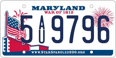 MD license plate 5AU9796