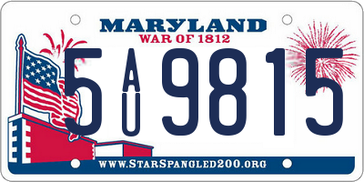 MD license plate 5AU9815
