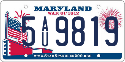 MD license plate 5AU9819