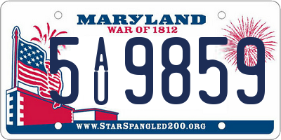 MD license plate 5AU9859