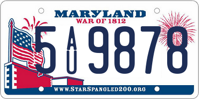MD license plate 5AU9878