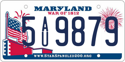 MD license plate 5AU9879