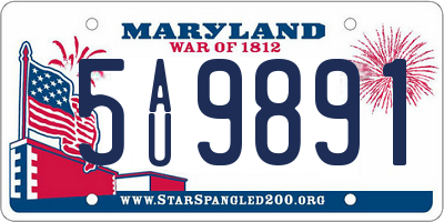 MD license plate 5AU9891