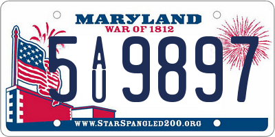MD license plate 5AU9897