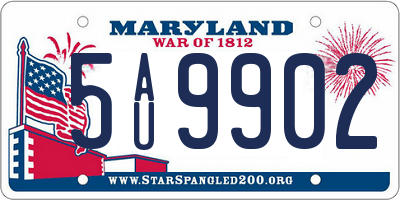 MD license plate 5AU9902