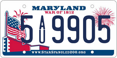 MD license plate 5AU9905