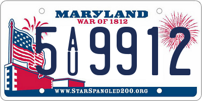 MD license plate 5AU9912