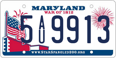MD license plate 5AU9913