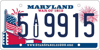 MD license plate 5AU9915