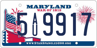 MD license plate 5AU9917