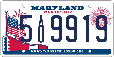 MD license plate 5AU9919