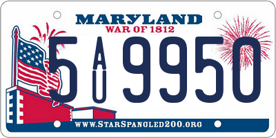 MD license plate 5AU9950