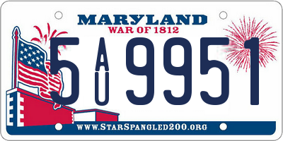 MD license plate 5AU9951