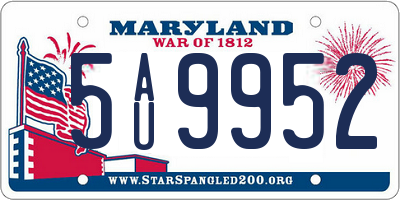 MD license plate 5AU9952