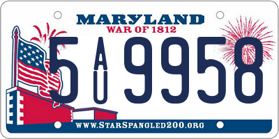 MD license plate 5AU9958
