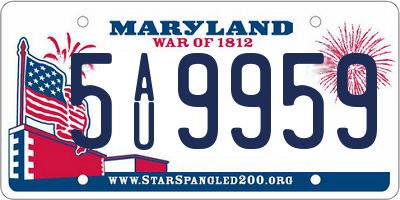 MD license plate 5AU9959