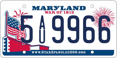 MD license plate 5AU9966
