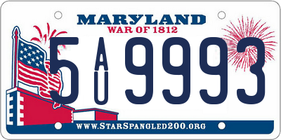 MD license plate 5AU9993